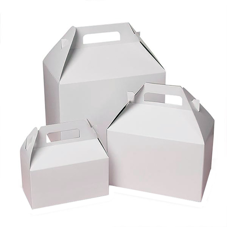 White Paper Gable Box Wedding Candy Packaging Gift Packages Box With Handle