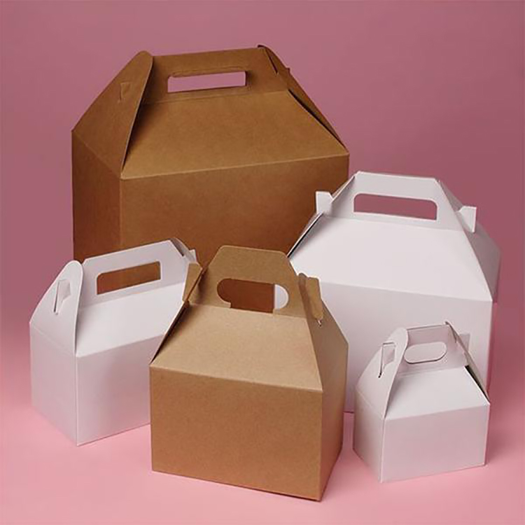 White Paper Gable Box Wedding Candy Packaging Gift Packages Box With Handle(图3)