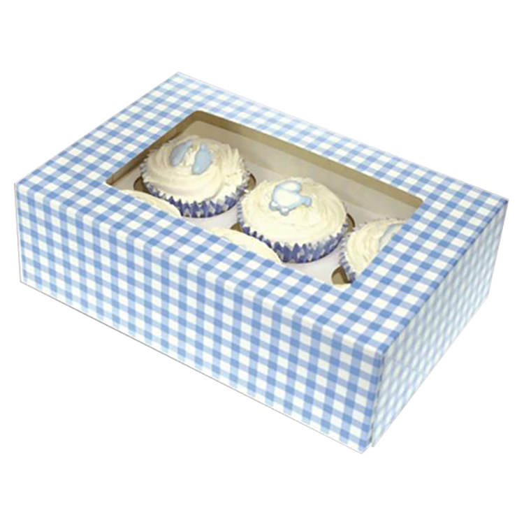 Wholesale Long Individual Cupcake Packages 6 Hole Mini Cupcake Boxes With Clear Window(图2)