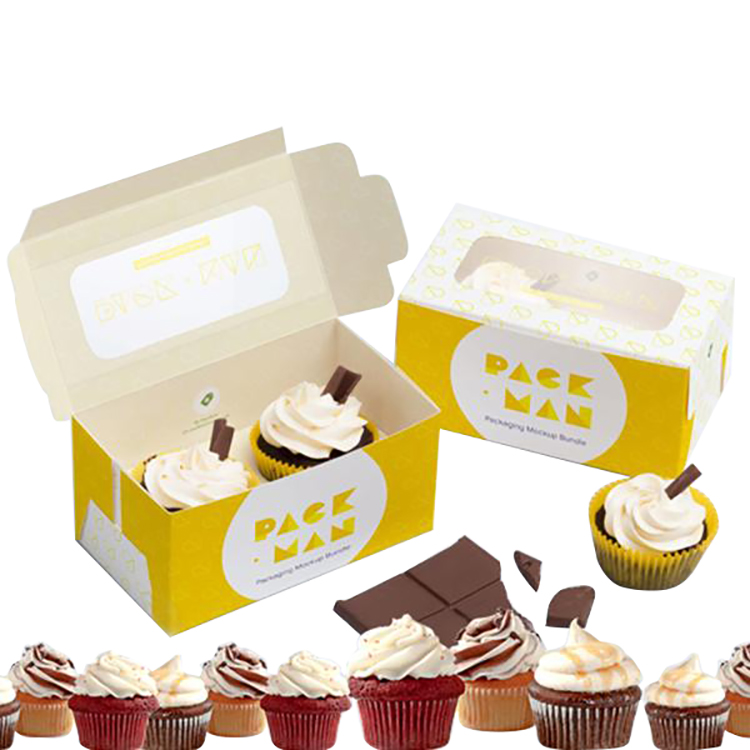Wholesale Long Individual Cupcake Packages 6 Hole Mini Cupcake Boxes With Clear Window(图4)
