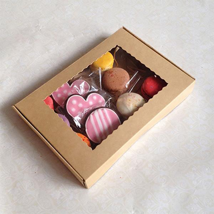 New Design Kraft Paper Cookies Desserts Packaging Box Custom Pastry Boxes With Dividers(图2)
