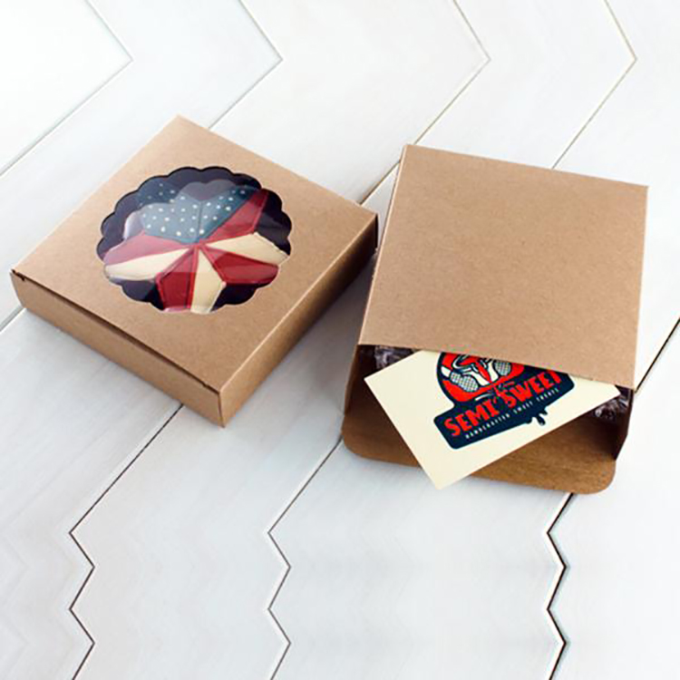 New Design Kraft Paper Cookies Desserts Packaging Box Custom Pastry Boxes With Dividers(图4)
