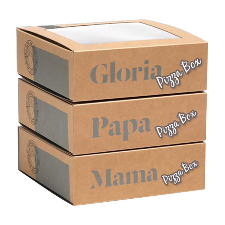 High Quality Kraft Paper Reusable Retail Packaging Pizza Boxes Supplier With Logo