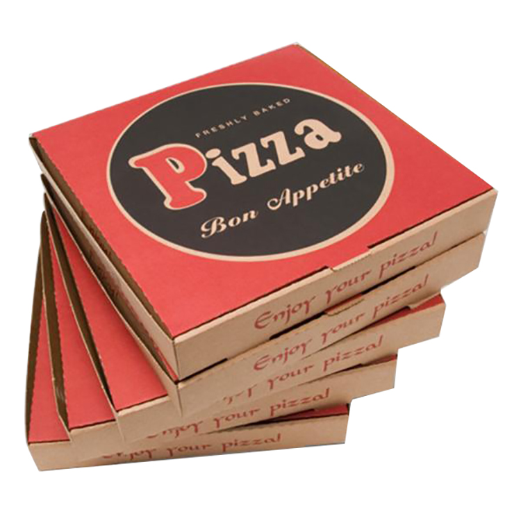 High Quality Kraft Paper Reusable Retail Packaging Pizza Boxes Supplier With Logo(图2)
