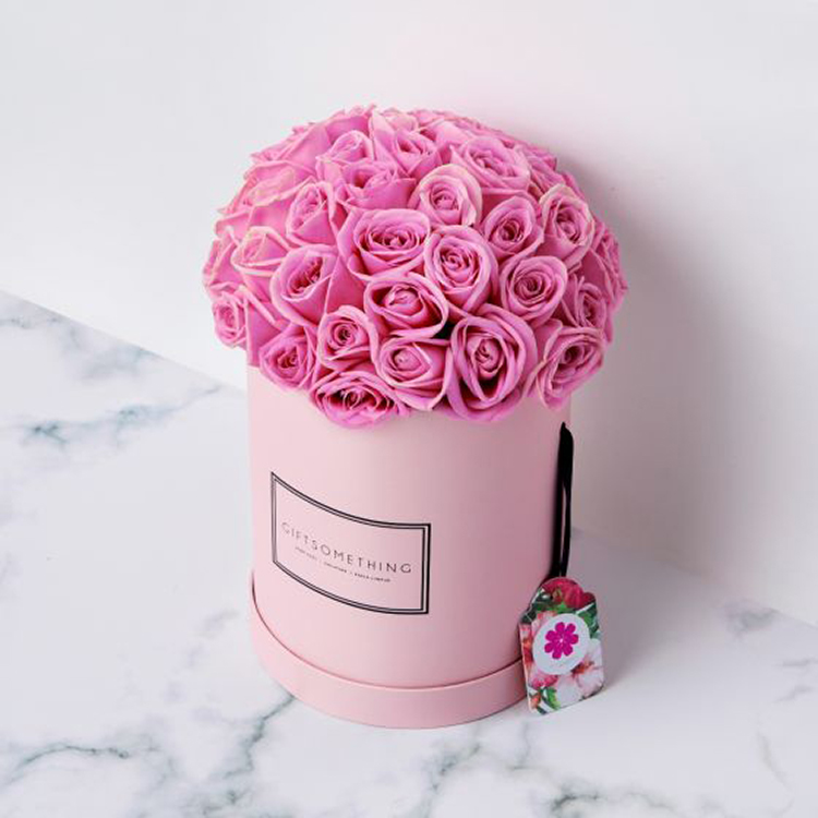 2021 New Paper Cardboard Hat Box Preserved Rose Packaging Pink Flower Boxes(图2)