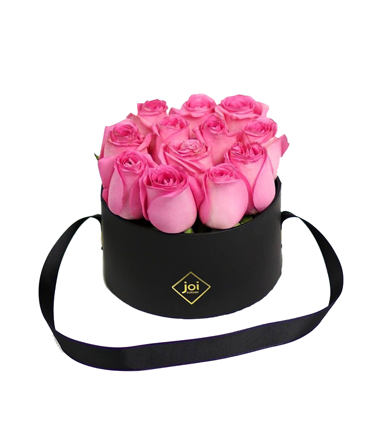 Wholesale Luxury Black Paper Rose Hat Packaging Box Cardboard Round Flower Boxes(图2)