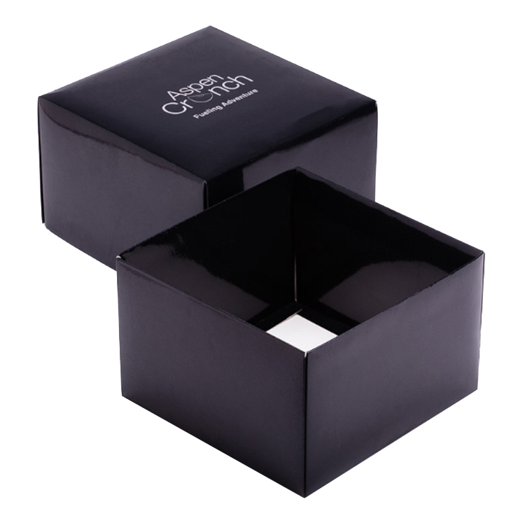 Small Custom Black Paper Box Cardboard 2 Piece Gift Box With Lid(图6)