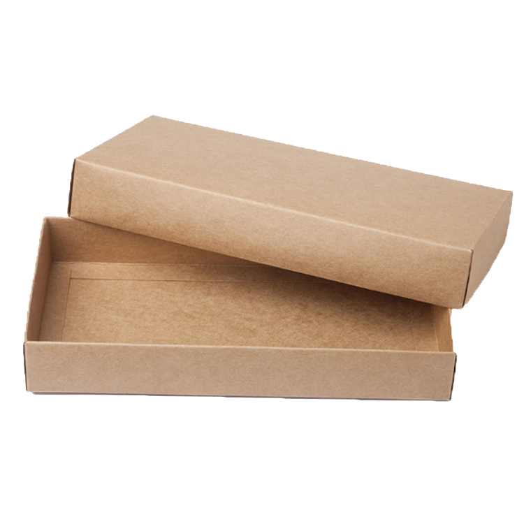 Rectangle Customized Brown Kraft Paper Box 2 Piece Luxury Clothing Packaging Box(图2)