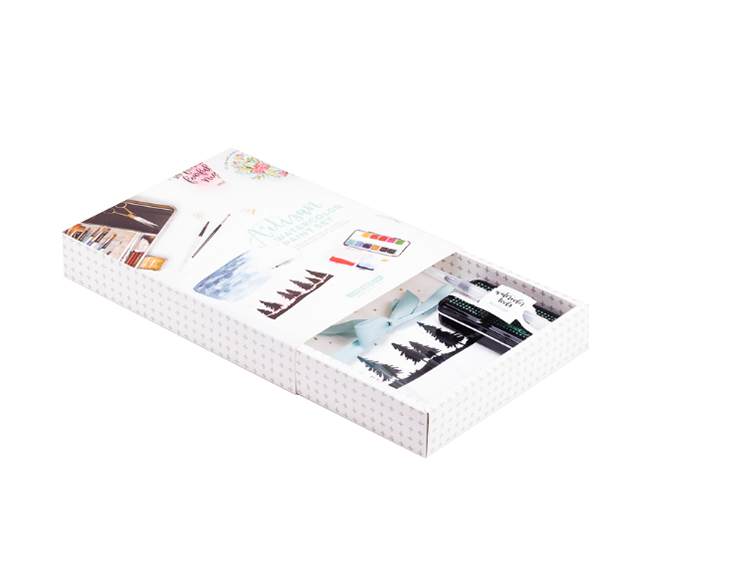High End White Cardboard Slide Makeup Cosmetic Gift Packaging Box Custom Drawer Paper Box(图3)