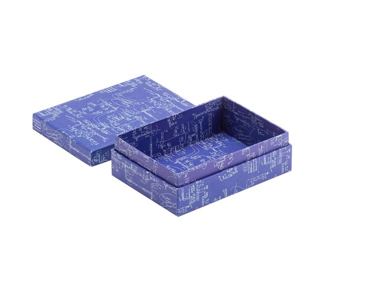 New Blue Custom Rigid Square Gift Packaging Box Lid Off Paper Box