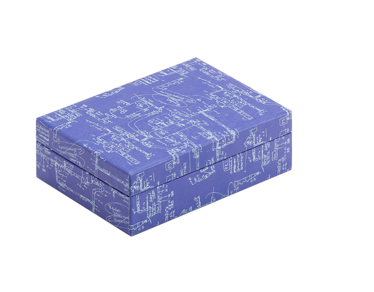 New Blue Custom Rigid Square Gift Packaging Box Lid Off Paper Box(图3)