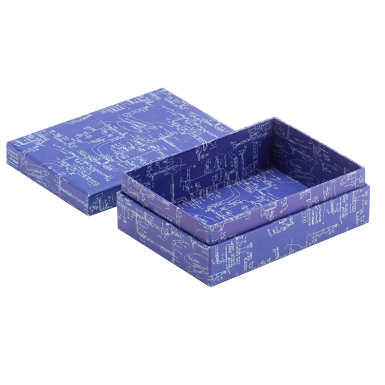 New Blue Custom Rigid Square Gift Packaging Box Lid Off Paper Box(图4)