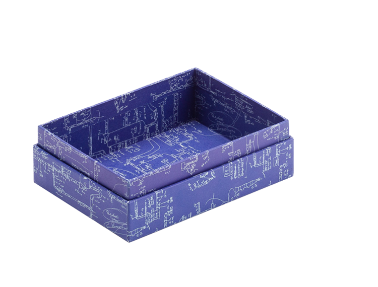 New Blue Custom Rigid Square Gift Packaging Box Lid Off Paper Box(图2)