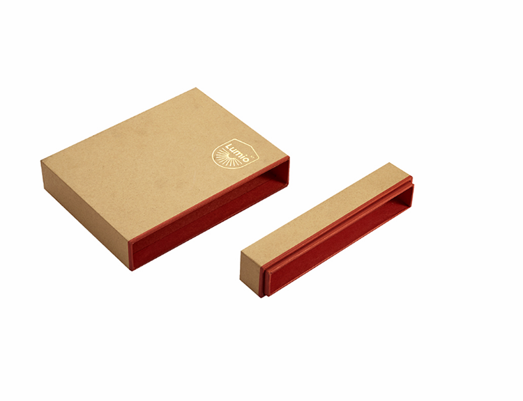 Luxury custom brown rigid journal packaging box notebook gift box with side lid(图4)