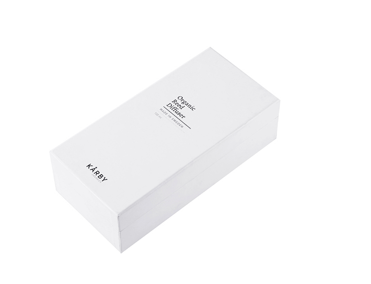 White Rigid Cardboard Custom Paper Card Inserts Fragrance Essential Oil Reed Diffuser Gift Box