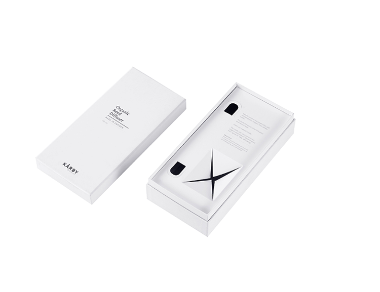 White Rigid Cardboard Custom Paper Card Inserts Fragrance Essential Oil Reed Diffuser Gift Box(图2)