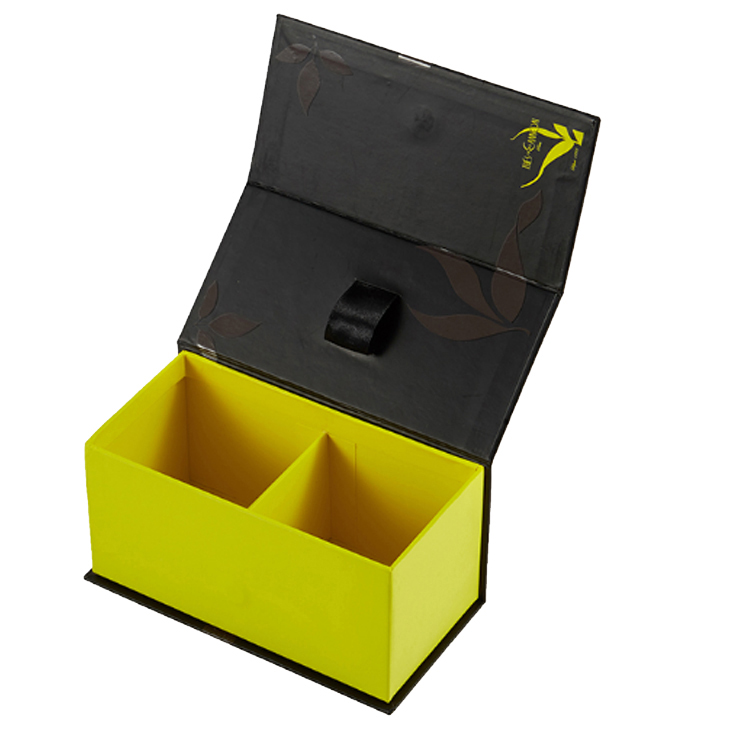 Black & Yellow Double Tea Box with Magnetic Closure(图4)
