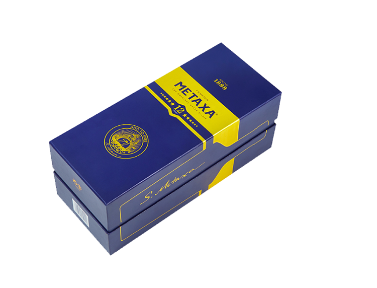 Blue & Gold Foil Liquor Hinged Box with Insert(图2)