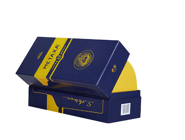 Blue & Gold Foil Liquor Hinged Box with Insert(图4)