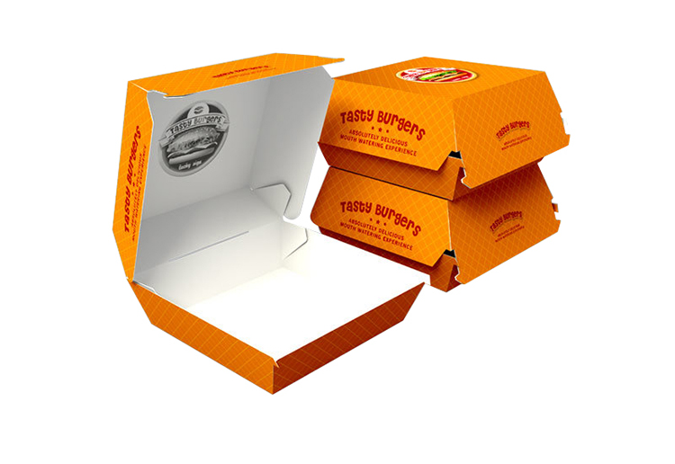 Custom Logo Printing Paper Folding Hamburger Box(图1)