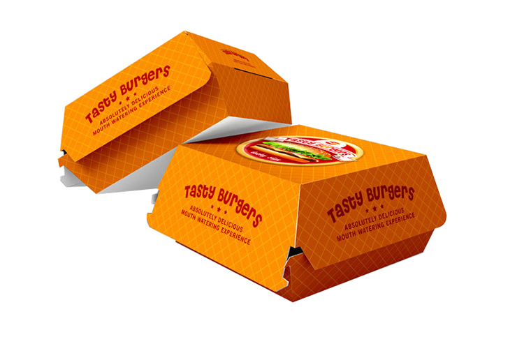 Custom Logo Printing Paper Folding Hamburger Box(图2)