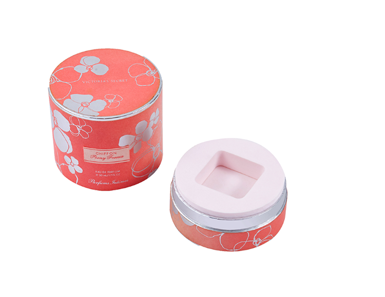 Pink Cardboard Cylinder Round Tube Custom Premium Gift Packaging Perfume Luxury Box With Insert