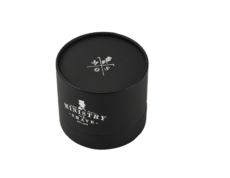 High quality round tube box black printing golden hot stamping Black Shaving Cream Box(图1)