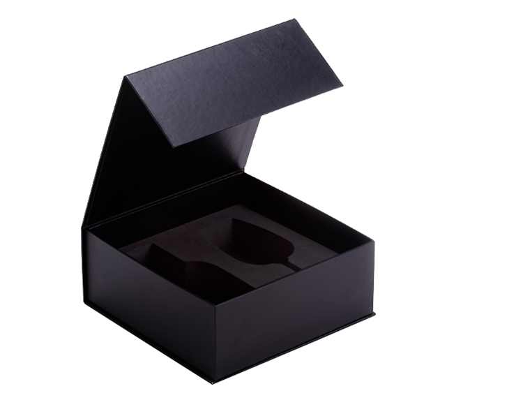 Luxury Black Cardboard Glass Cup Wine Gift Box Packaging With Foam Insert(图2)