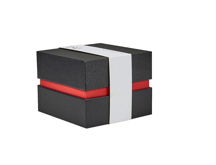 Black Paper Gift Packaging Shoulder Neck Box Luxury Two Piece Rigid Box