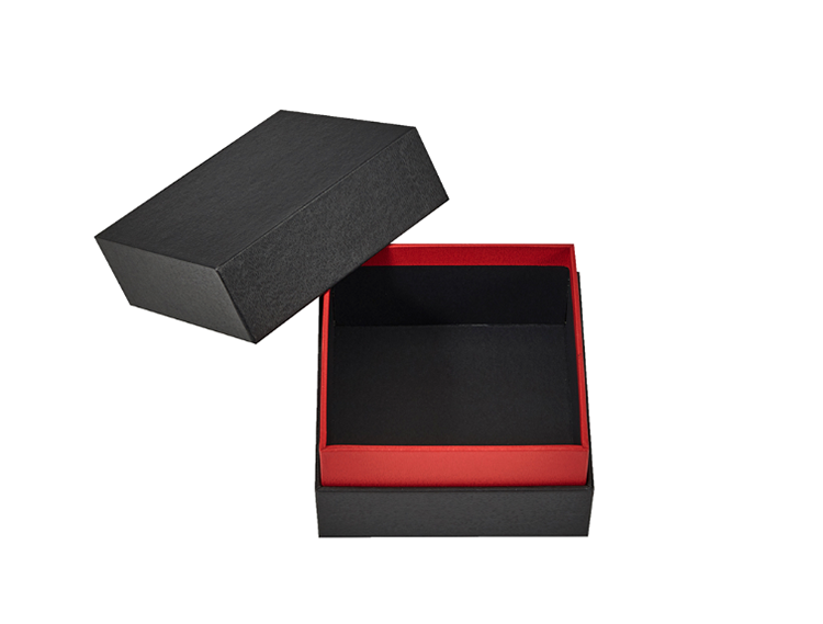 Black Paper Gift Packaging Shoulder Neck Box Luxury Two Piece Rigid Box(图2)
