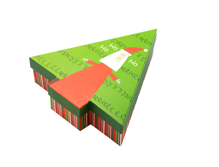 New Design Christmas Tree Shaped Holiday Packaging Box Lid Base Box(图3)