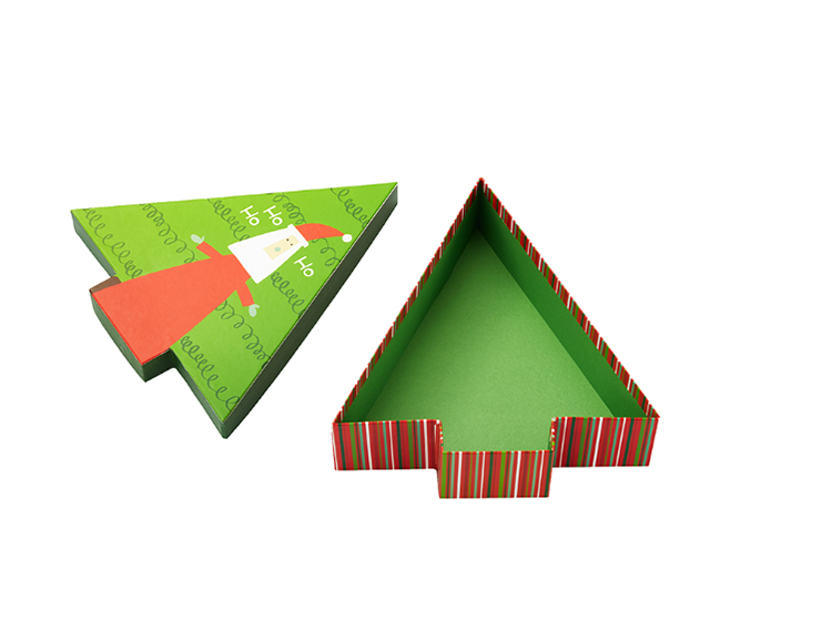 New Design Christmas Tree Shaped Holiday Packaging Box Lid Base Box(图2)
