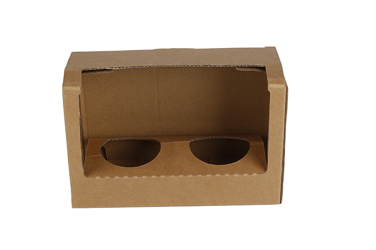 Custom logo kraft folding box coffee cup holder packing box(图1)