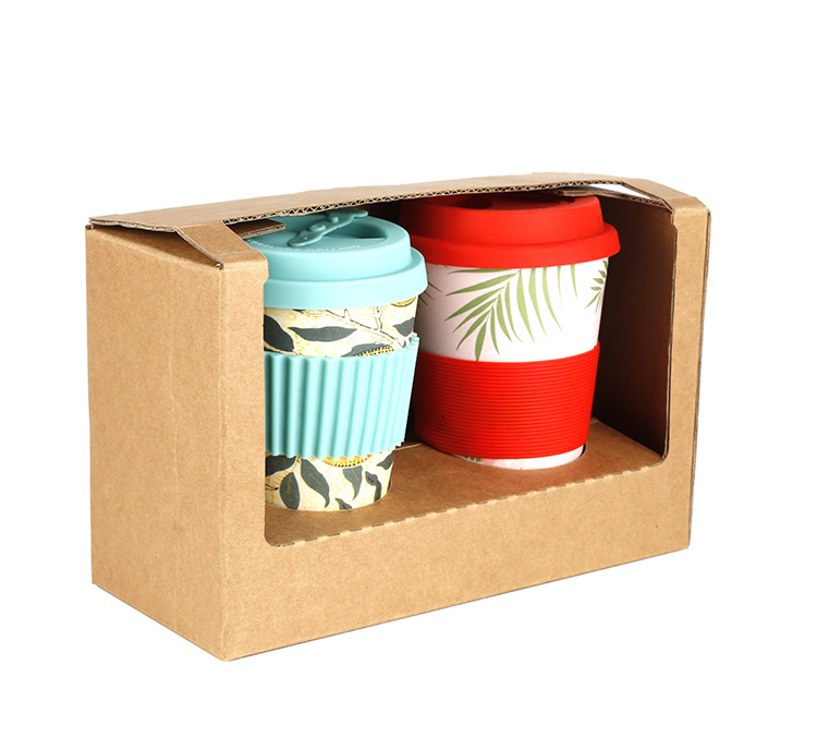 Custom logo kraft folding box coffee cup holder packing box(图4)