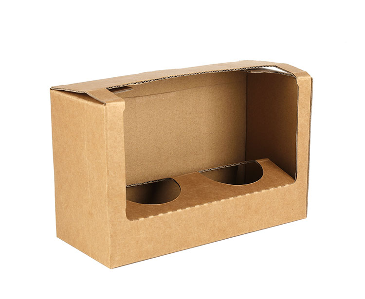 Custom logo kraft folding box coffee cup holder packing box(图8)