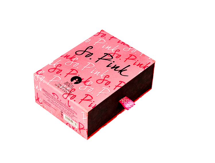 Pink Slide Drawer Gift Box Perfume Cosmetic Packaging Paper Box With Insert(图2)