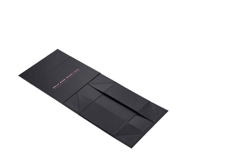 Custom Logo Cardboard Black Folding Magnetic Gift Box Luxury Hair Extension Packaging Box(图1)