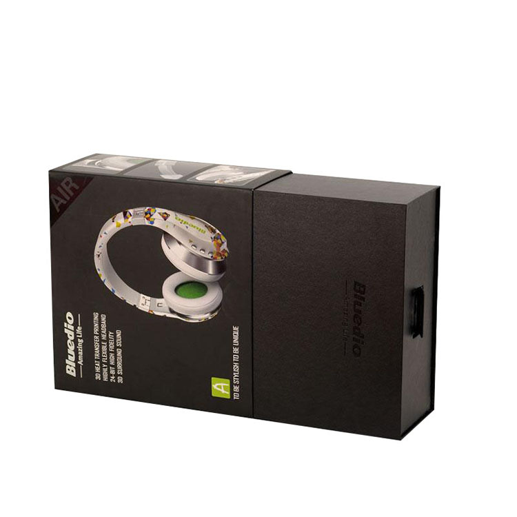 Wholesale custom folding black paper product box slide valve box packaging(图1)