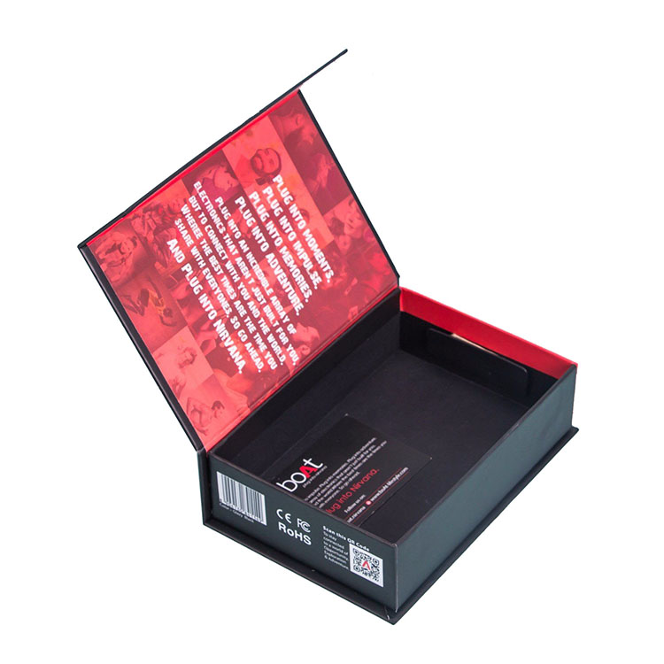 Earphone Box Wholesale custom folding black paper product box(图4)